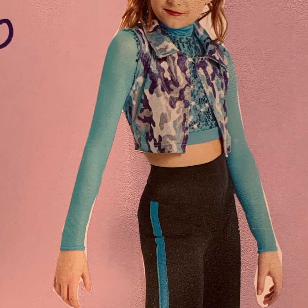 Weissman blue sparkle camo hip hop top XLC